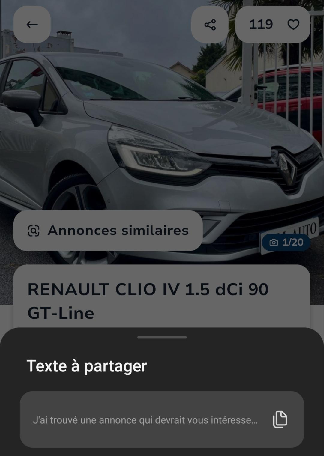 Annonce Renault Clio IV 1.5 dCi GT-Line sur Leboncoin